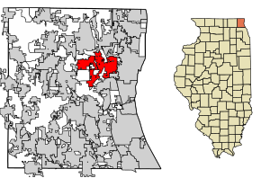 Kart over Gurnee (Illinois)