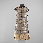 16th century Tibetan lamellar armor. Composed of iron and leather overlapping, interlocking squares designed to reduce the force of an impact.