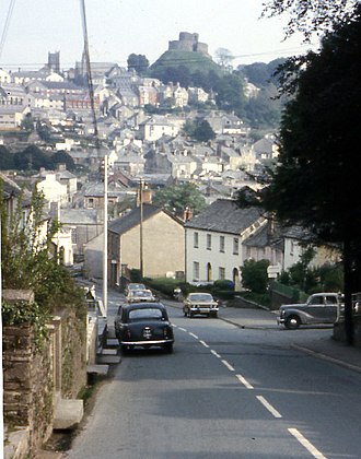 Launceston Castle, caput of the feudal barony, which still dominates the town of Launceston in modern times Launceston from Saint Stephens Hill 1973 - geograph.org.uk - 62801.jpg