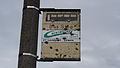 The bus stop at Kingsley Road, Lewes, East Sussex in September 2013. The bus stop still has branding for Countryliner, which went into administration on 8 October 2012. It is now served by Compass Bus buses on route 127.