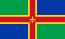 Flag of the historic county of Lincolnshire Lincolnshire flag.svg