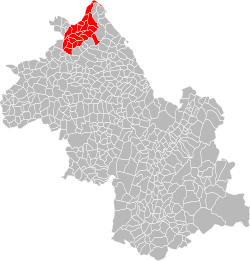 Location of the CC de l'Isle Crémieu in the Isère department