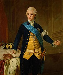 König Gustav III. (1746-1792) von Schweden in Uniform, Kniestück