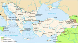האימפריה הביזנטית בשנת 1025 בסוף שלטונו של בסיליוס השני