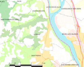 Mapa obce Cornas