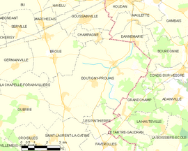 Mapa obce Boutigny-Prouais