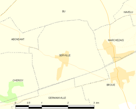 Mapa obce Serville