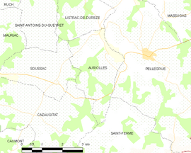 Mapa obce Auriolles