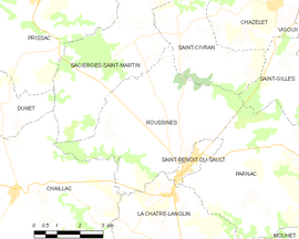Mapa obce Roussines