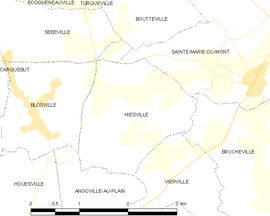 Mapa obce Hiesville