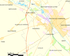 Poziția localității Fagnières