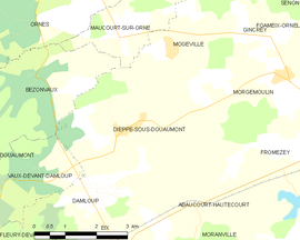 Mapa obce Dieppe-sous-Douaumont