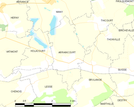 Mapa obce Arraincourt