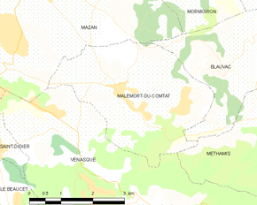 Poziția localității Malemort-du-Comtat