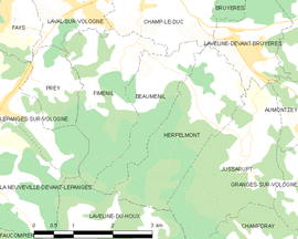 Mapa obce Beauménil