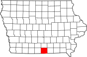 Map of Iowa highlighting Wayne County.svg