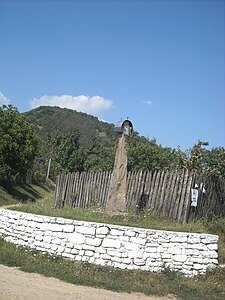 Crucifix by the road in Blandiana village