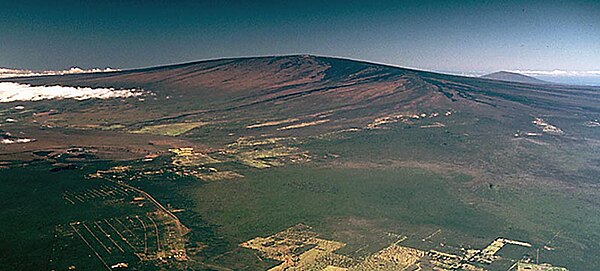 Mauna Loa, a shield volcano in Hawaii