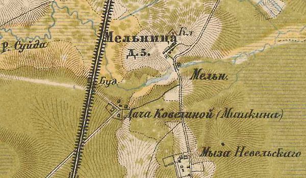 План деревни Мельница. 1885 год