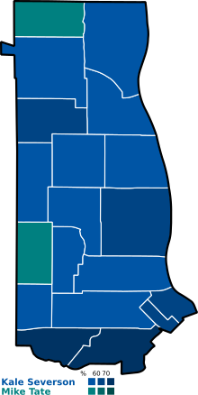 Most voted first-choice candidate by precinct in District 2. Minneapolis Park Board District 2 2017.svg