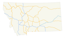 Монтана автомобиль жолдары map.png