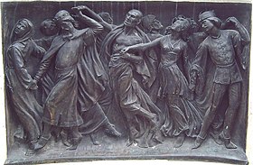 La Danza de la Muerte. Detalle del monumento a Calderón de Madrid (Joan Figueras Vila, 1878).