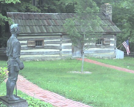 Replica of the log cabin in Moreland Hills, Ohio, where Garfield was born