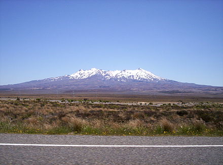 Mount Ruapehu from the Desert Road in mid-January (summer)