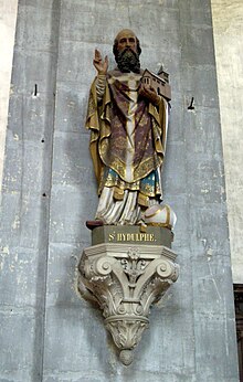 Hidulf, statue in the abbey church at Moyenmoutier. Moyenmoutier-Saint-Hydulphe.jpg