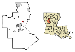 Localização de Clarence em Natchitoches Parish, Louisiana.