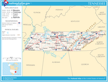 Tennessee Ulusal Atlas Haritası