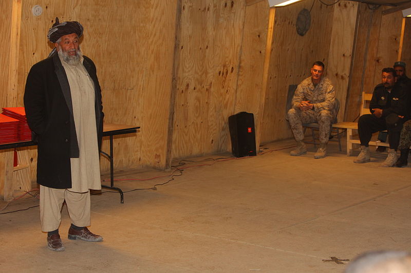 File:Nawa District Governor Haji Abdul Manaf speaks at an Afghan Local Police (ALP) graduation ceremony aboard Forward Operating Base (FOB) Geronimo, Helmand province, Afghanistan, Feb 120223-M-JL652-017.jpg