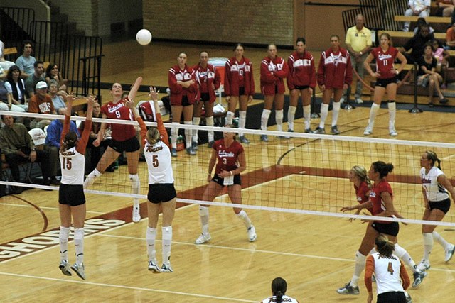 No. 4 Nebraska defeated No. 10 Texas 3–2 at Gregory Gymnasium on Oct. 20, 2004