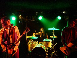 Nebula performing live in 2008. Left to right: Eddie Glass, Rob Oswald, Tom Davies.