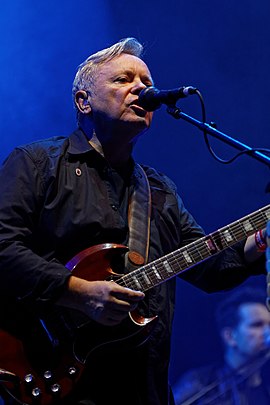 Sumner performing with New Order at the Fête de l'Humanité near Paris in 2012