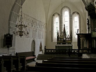 Interior, view towards the choir Norrlanda kyrka-Nave.jpg