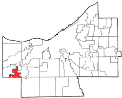 Location of Olmsted Falls in Cuyahoga County