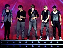 One Direction on The X Factor Live tour in 2011 One Direction X Factor Live Glasgow 2 (cropped).jpg