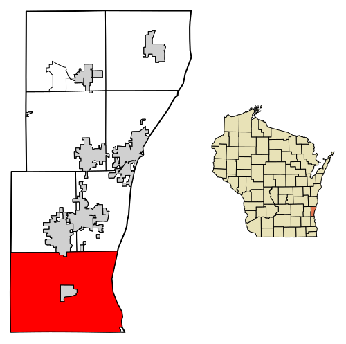 Location of Mequon in Ozaukee County, Wisconsin.