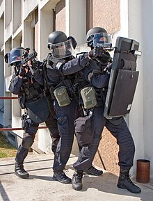 GIGN operators in 2015. GIGN is the counterterrorist tactical unit of the National Gendarmerie of France. PI2G 2F.jpg