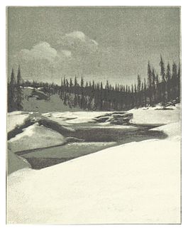 Beginning of melting ice on the Frances River, Yukon (1896)