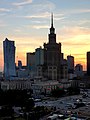 Palace of Culture and Science in Warsaw in the evening, June 2019.jpg