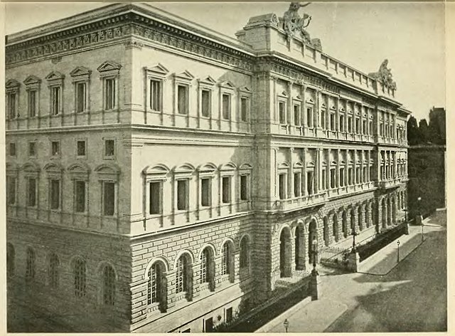 Palazzo Koch in Rome, headquarters of the Bank of Italy, at the end of the 19th century