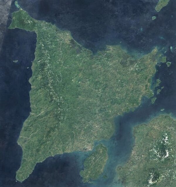 Panay island satellite image captured by Sentinel-2 in 2016