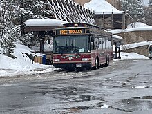 Park City Transit's Gillig Trolley Replica at Old Town Park City Transit Trolley.jpg