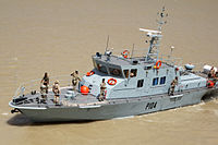 New Iraqi Navy patrol boat in Port of Umm Qasr PatrouillenbootIrakP104.jpg