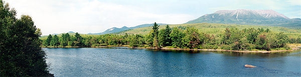 Panorama of the Penobscot River in Millinocket, Maine