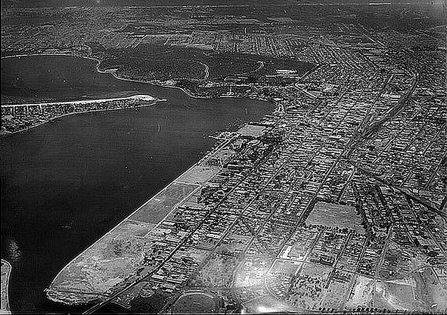 Aerial view looking west across Perth c. 1930
