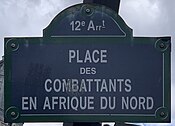 Plaque Place Combattants Afrique Nord - Paris XII (FR75) - 2021-05-23 - 1.jpg