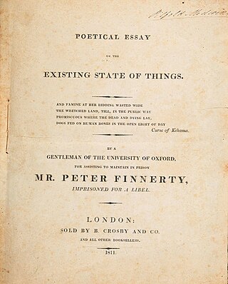 <span class="mw-page-title-main">Poetical Essay on the Existing State of Things</span>